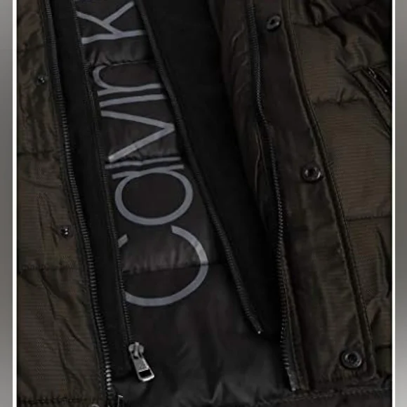 Calvin Klein Mens Full-Zip Puffer Jacket Large Green Iridescent - NWT $225 - Picture 7 of 16